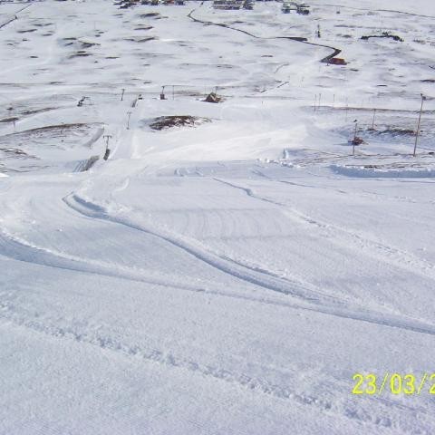 Séð niður Skálabrekku