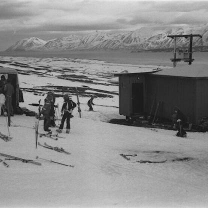 Myndin er tekin á fyrsta punktamótinu sem haldið var á Dalvík.