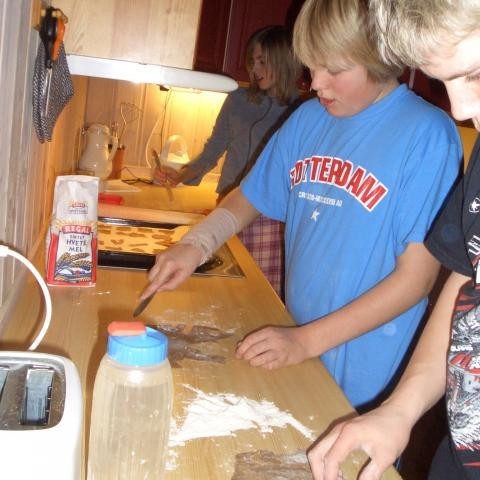 Anna Margrét, Þorsteinn og Kjartan gerðu listaverk úr sínu piparkökudeigi