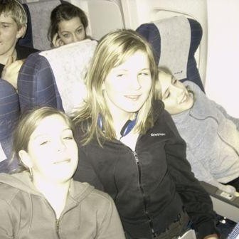 Sóley, Dagný og Anna Margrét glaðar á heimleiðinni