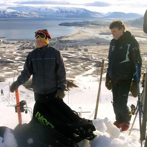 Snæþór og Brynjólfur að bíða eftir keppendunum