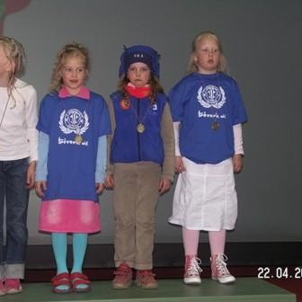 Birta og Elísa á palli á föstudeginum