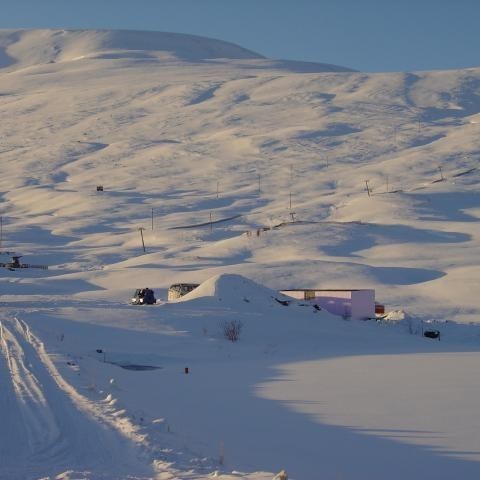 Svæðið er  orðið nokkuð vetrarlegt.