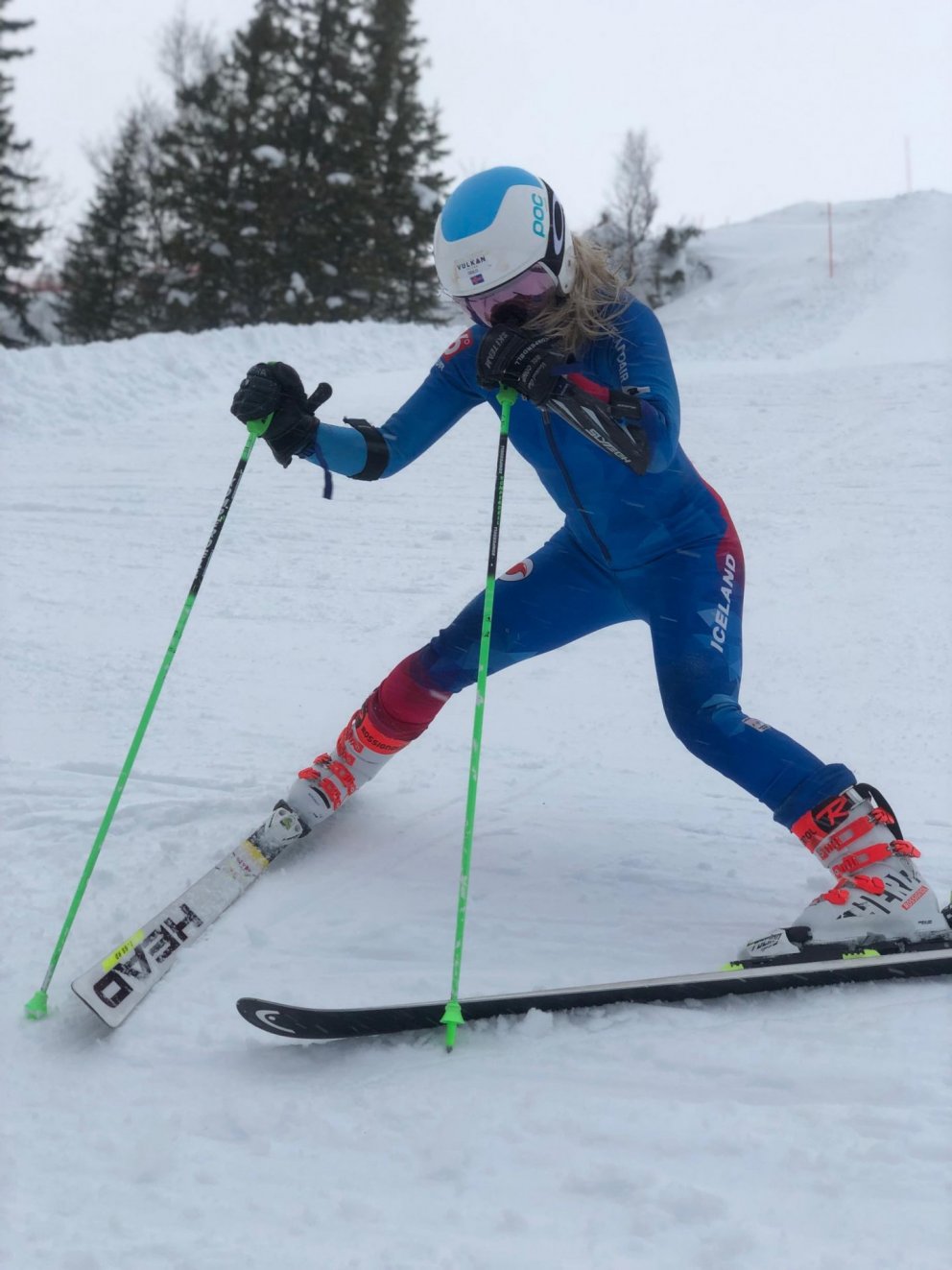 Andrea við æfingar í Are, mynd: Brynja Þorsteinsdóttir fjölmiðlafulltrúi SKÍ í Are.