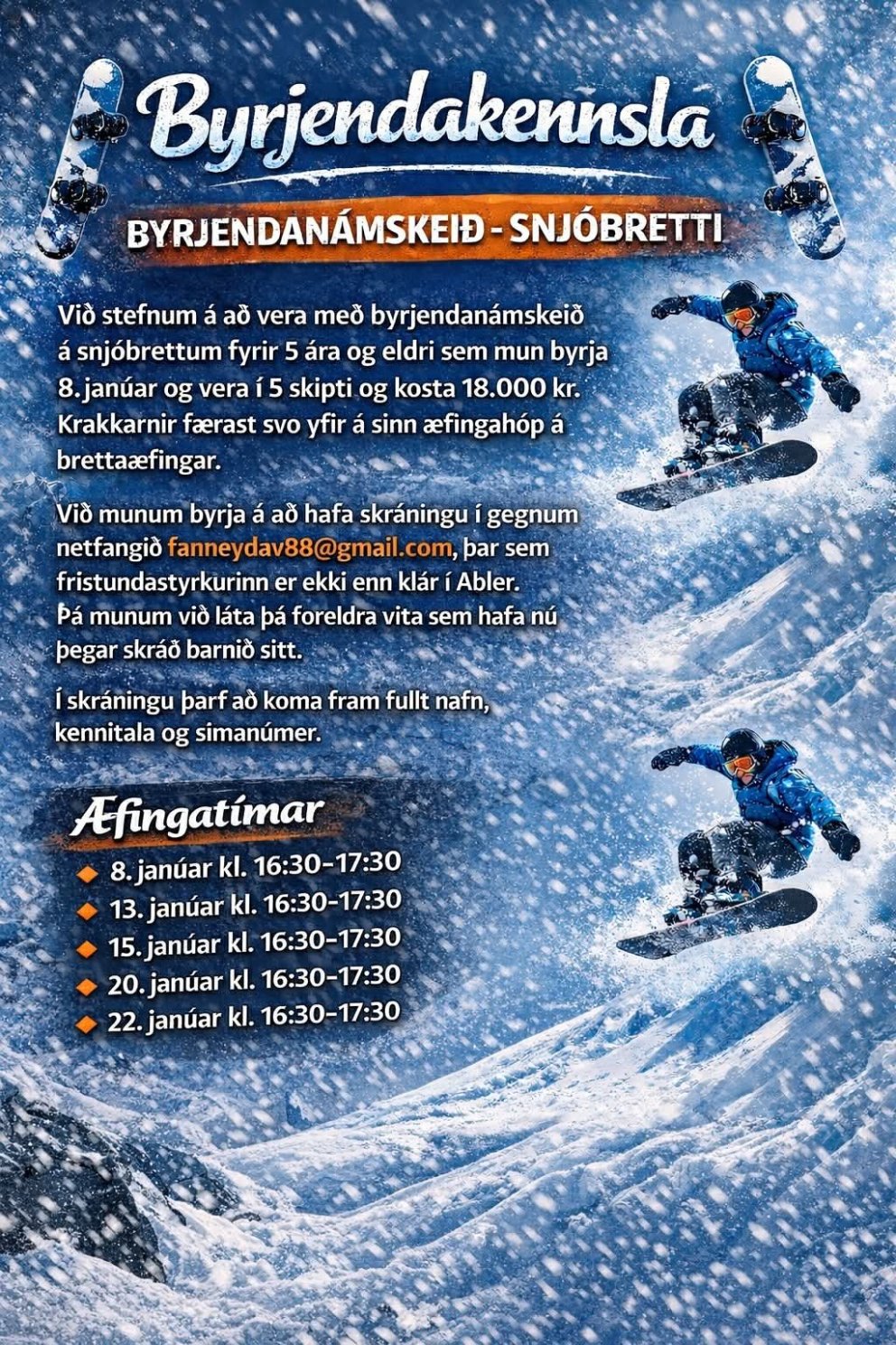 Byrjendanámskeið á brettum