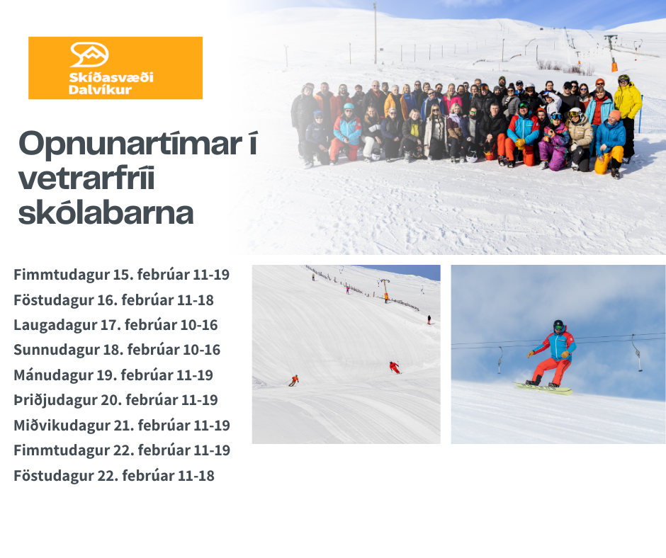 Opnunartímar í vetrarfríunum.
