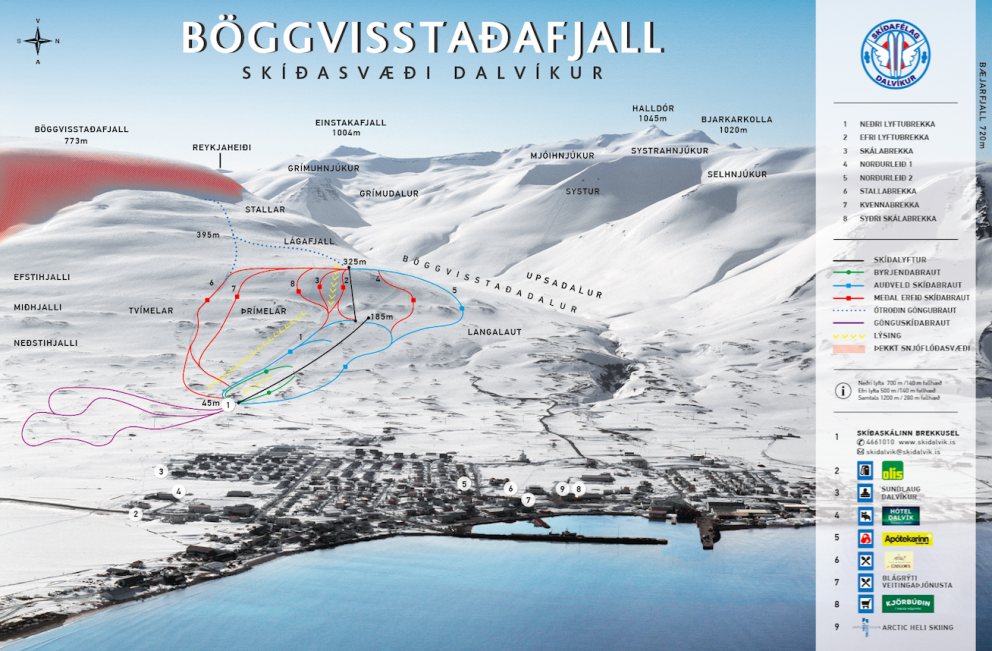 Meðfylgjandi er ný uppfærð yfirlitsmynd af skíðasvæðinu, en myndin verður sett upp við Brekkusel og …
