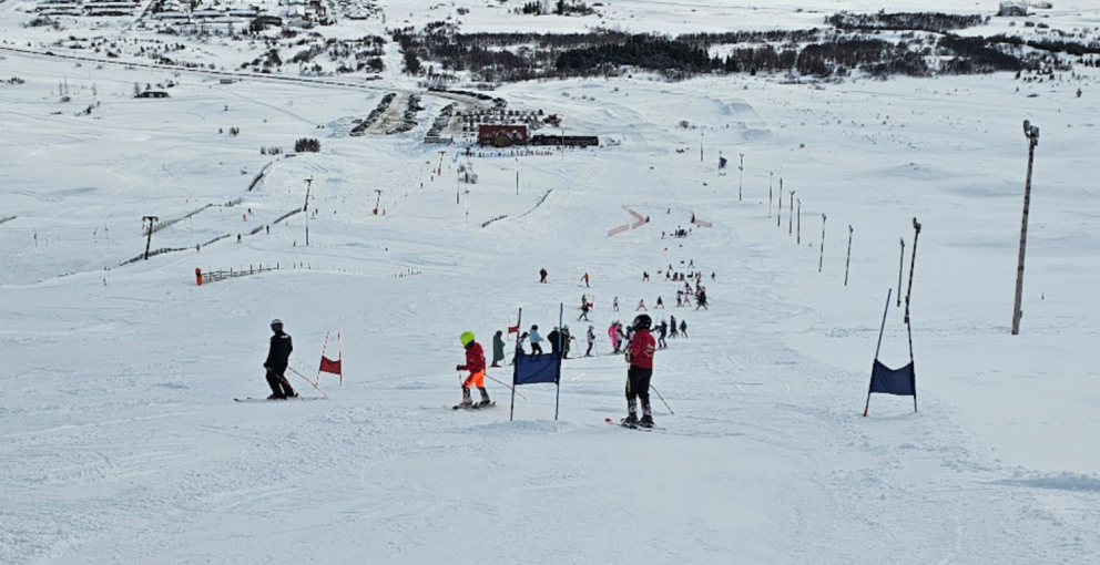 Flottar aðstæður á föstudaginn langa þegar stórsvigið fór fram.