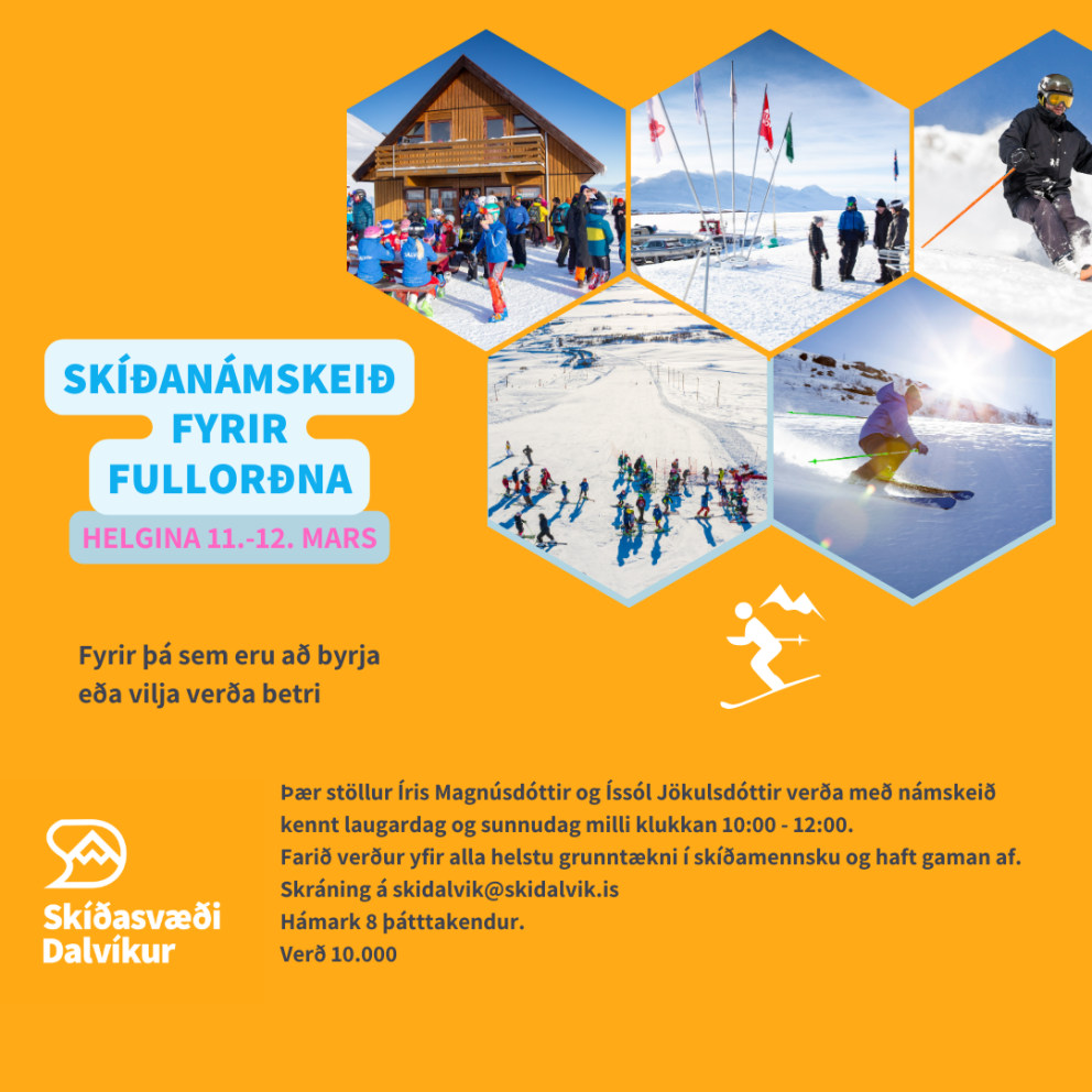 Byrjenda Skíðanámskeið um helgina.