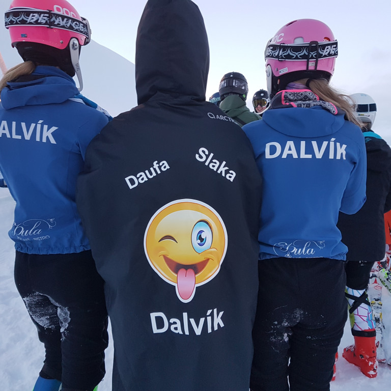 Nýja starthempan kom sér vel í Bláfjöllunum í dag.