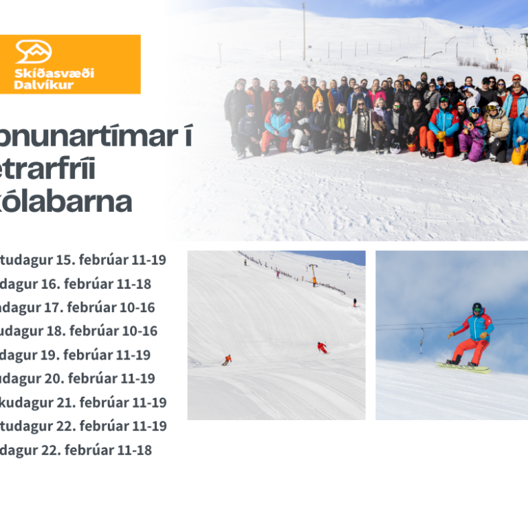Opnunartímar í vetrarfríunum.