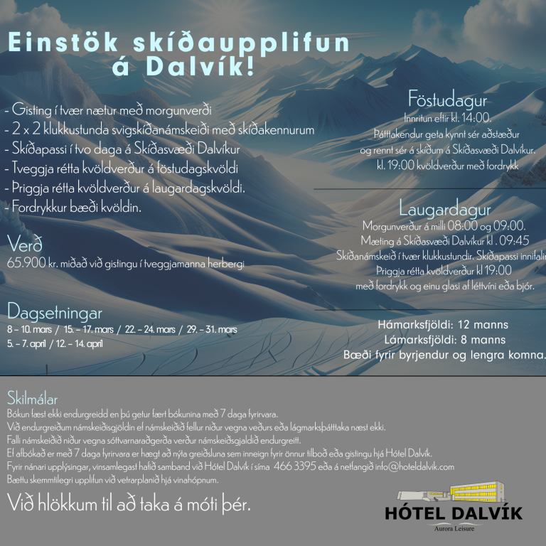 Helgarpakkar með skíðakennslu