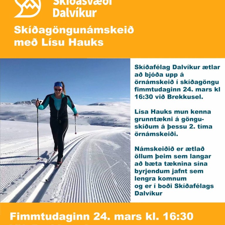 Skíðagöngunámskeið næsta fimmtudag þann 24. mars.