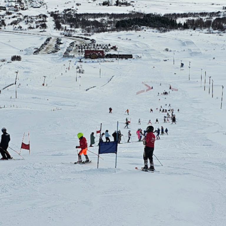 Flottar aðstæður á föstudaginn langa þegar stórsvigið fór fram.